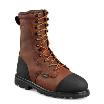 Red Wing TruWelt 10-inch Insulated Waterproof Safety Toe Metguard Mens Work Boots Brown/Black - Style 4489